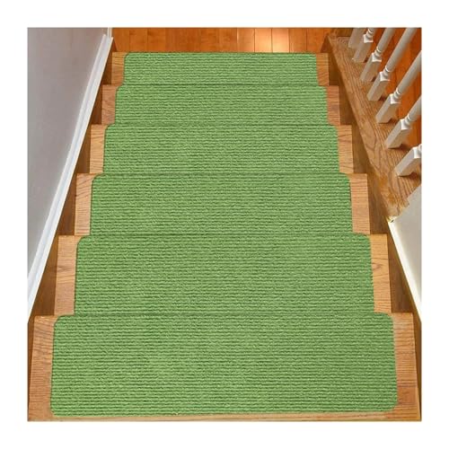 XUWEWI Stair Treads 8PC Stair Stepping Mat Soft Non-slip Pads Self-adhesive Water Absorption Carpet(Green)