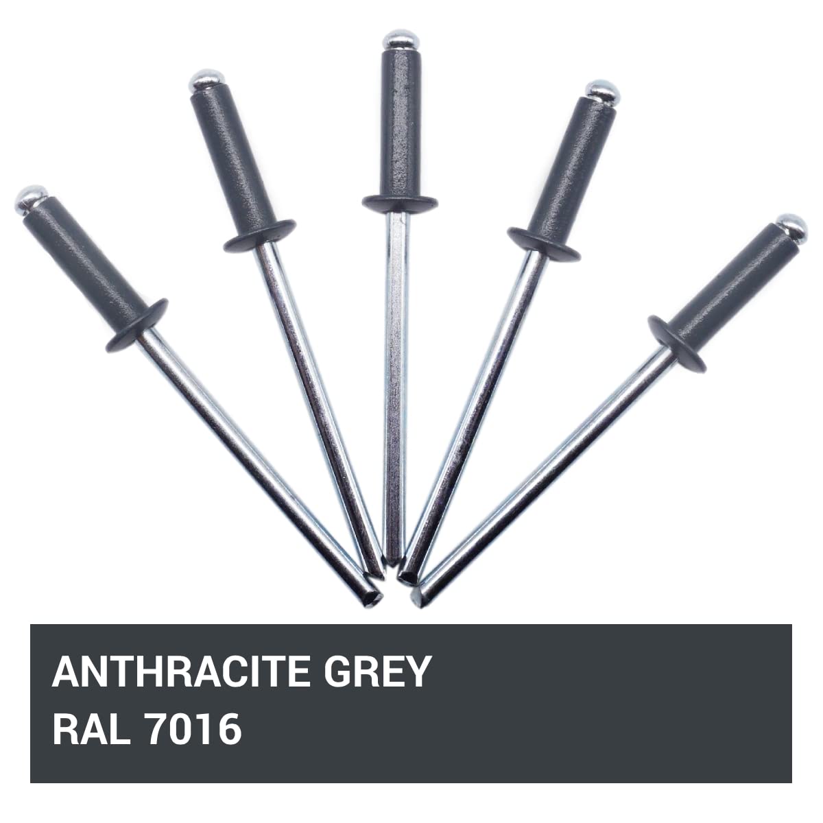 Set van 80 stuks) geschilderde blinde klinknagels 4,0 x 12 mm, koepelkop, DIN 7337, aluminium klinknagel en stalen doorn, popklinknagels (80, venster grijs RAL 7040