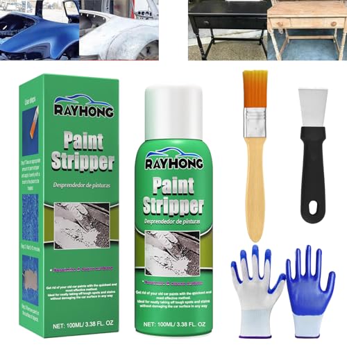 Décapant Rayhong, Décapant Efficace Rayhong, Décapant à Peinture à Haute Efficacité pour Surfaces Métalliques, Décapant à Peinture Puissant pour Bois, Métal, Maçonnerie, Plâtre, Carreaux (1 pièce)