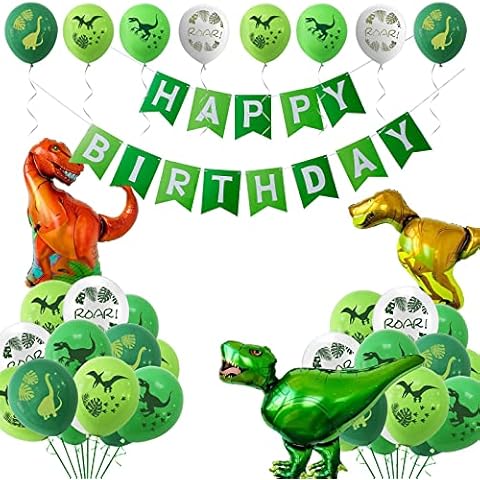 Jungle Birthday Decoration Aluminium Foil Balloon Animals Kids Happy Birthday Decoration Banner Boys Birthday Party Balloons Allow Helium (Dinosaur Balloon) Cover