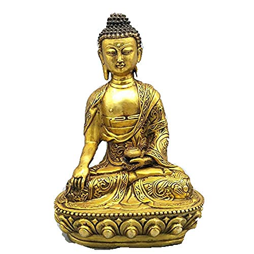 Statue de Bouddha Sakyamuni en cuivre véritable pour harmoniser l'esprit