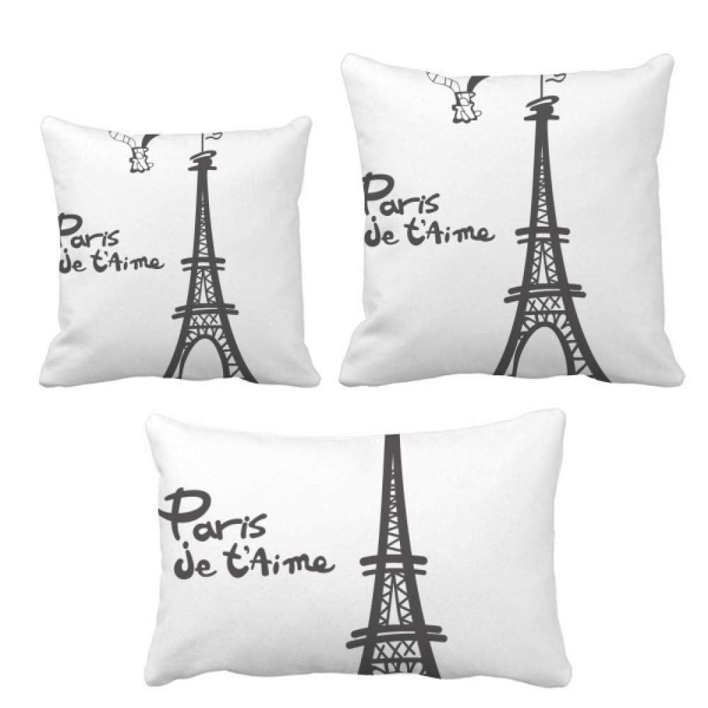 Housse de coussin Tour Eiffel dessin pour ambiance salon Paris