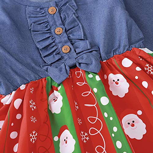 FYMNSI Baby Meisje Peuter Kids Kerst Outfit Leuke Rendier Katoen Lange Mouw Glitter Tutu Tule Prinses Jurk met Eiland Hoofdband 2 stks Xmas Party Kleding voor 1-4 Jaar - Afbeelding 5