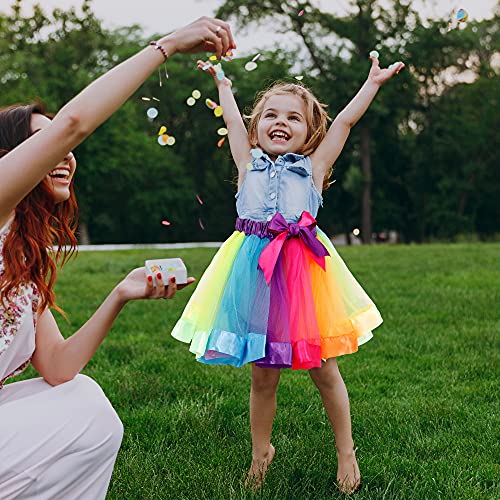 Simplicity Rainbow Tutu For Girls Princess Tutu Layered Tulle Dress Up Toddler Tutu Skirt Unicorn Tutu With Headband Hair Bow #TOP1