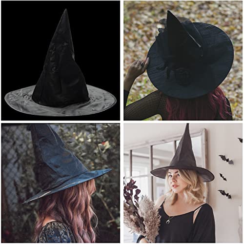 Aiks Witch Hats Decorations, Halloween Black Witch Hat With 3D Bat Wall Decorations Stickers For Halloween Yard Party Favor. #TOP4