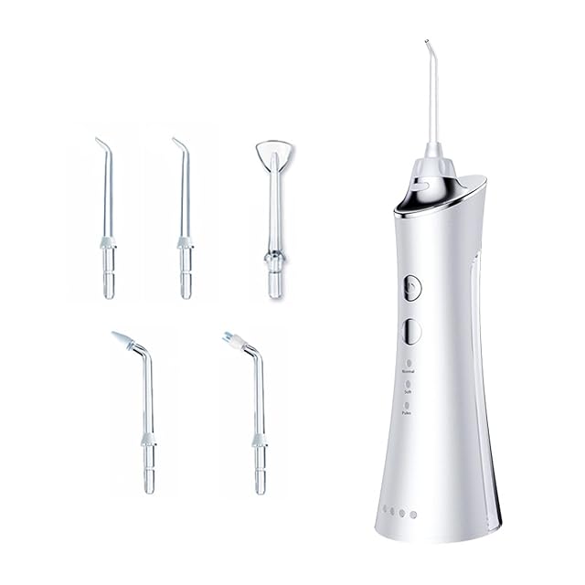 Cordless Advanced Water Flosser for Teeth Gums Braces Water Flosser with 5 Nozzles Rechargeable Waterproof Teeth Cleaner for