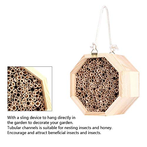 Insect Hotel, Natural Wood Insect House Garden Shelter Nesting Habitat Wild Bee House Insect Home Bug Hotel for Ladybirds, Butterflies, Wild Bees & Many Other Species - Image 5