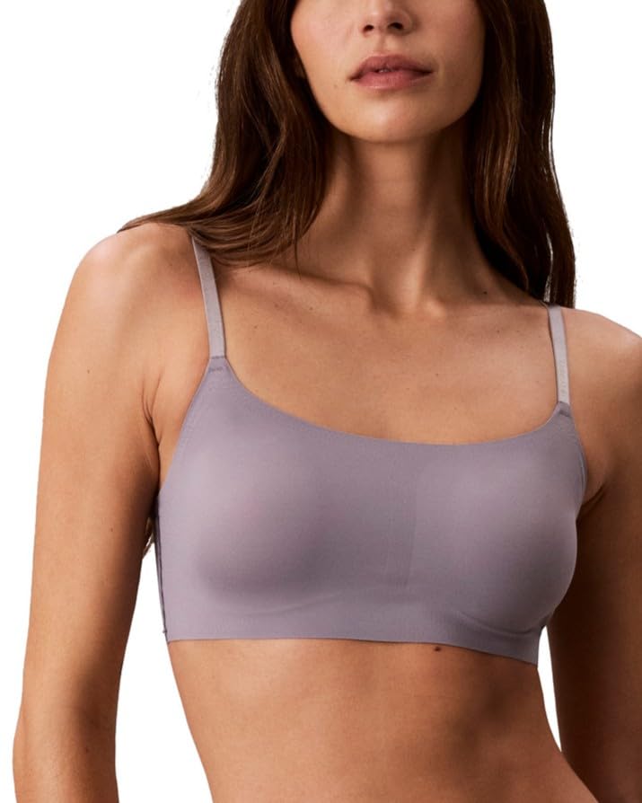 Image of Calvin Klein Women's Invisibles Comfort Seamless Adjustable Skinny Strap Bralette Bra
