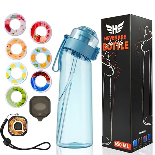 Hevenare Air Up Water Bottle with 7 Flavored Pods (Pod Holder Included) Multi-Color Fruit Scented Bottle for Kids Sports & Travel 650ml Leak Proof