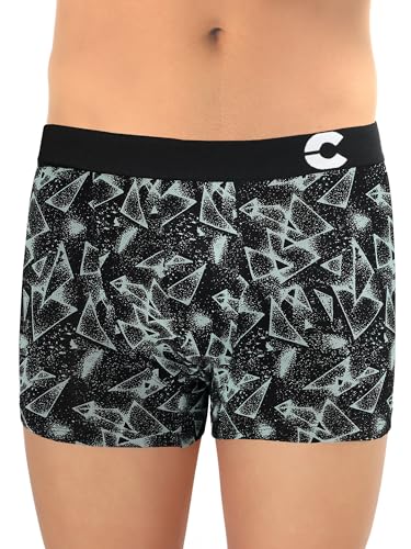 Image of Freecultr Men's Cotton Stretch Printed Trunks | Soft Breathable Innerwear with Stylish Logo Waistband | Comfort Fit Trunks for Everyday Wear