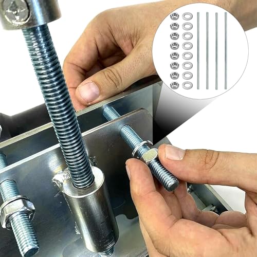 3 Stück Gewindestange M12 Gewindestangen M12 X 300mm Gewindestab Gewindebolzen Verzinkter Stahl Gewindestifte Blaues Zink Gewindestäbe mit 6pcs Sechskantmutter und 6pcs Unterlegscheiben