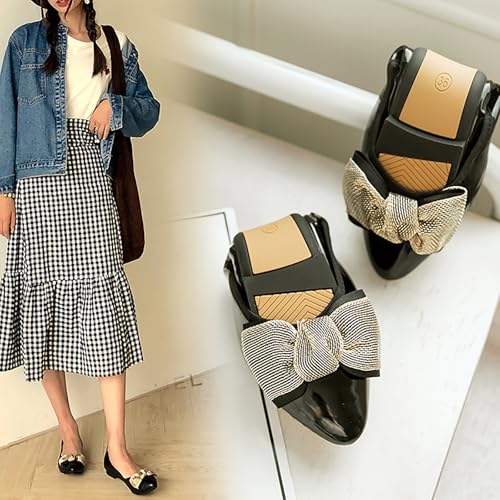 Unifizz Womens Ballet Flats Pointed Toe Comfort Slip On Walk Work Loafers Bow Dress Shoes3