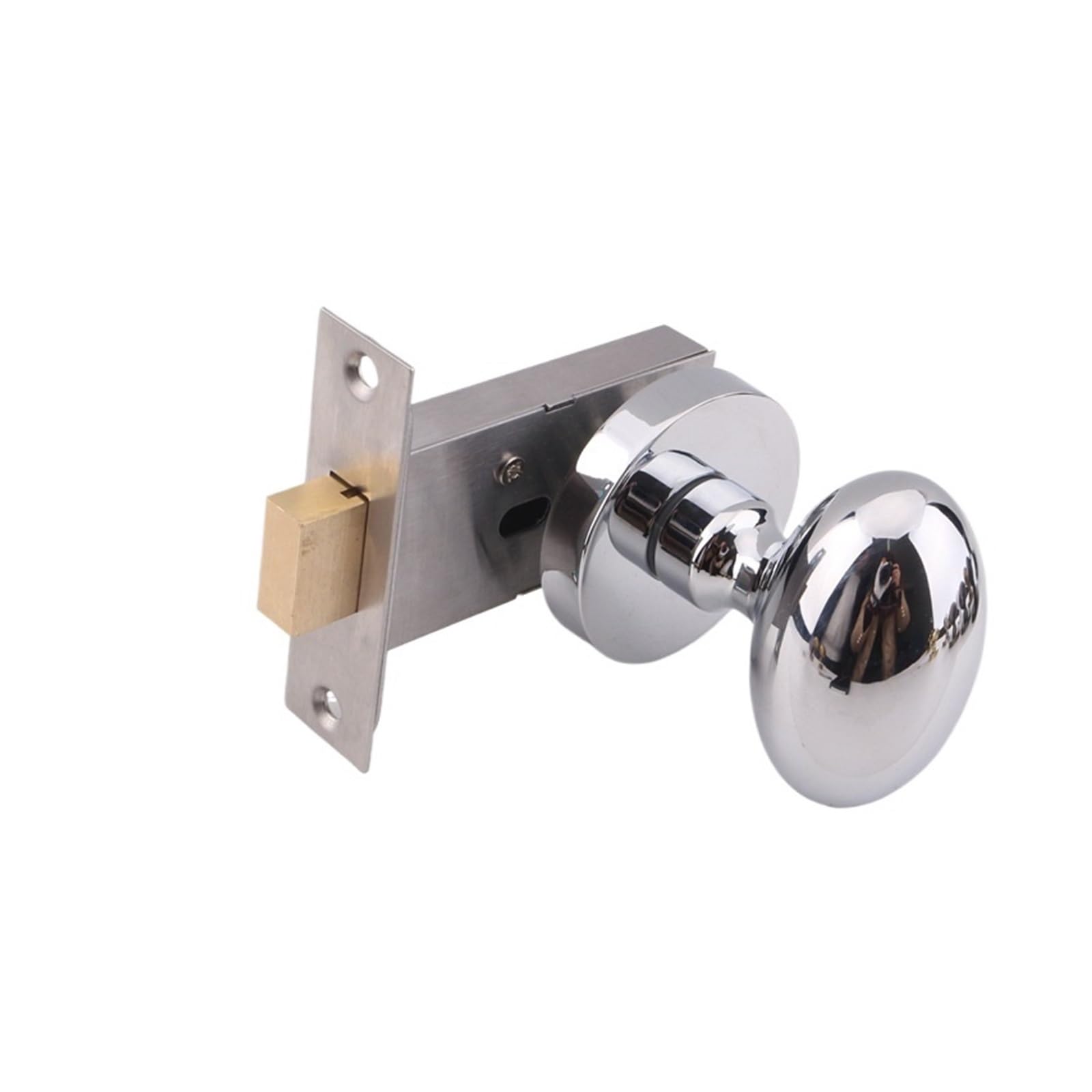 NYRXRYTCA American Golden Invisible Door Lock Indoor Secret Door Lock European Antique Single-Sided Lock Black Spherical Door Handle Room Door Lock(Bright chrome invisible door lock)