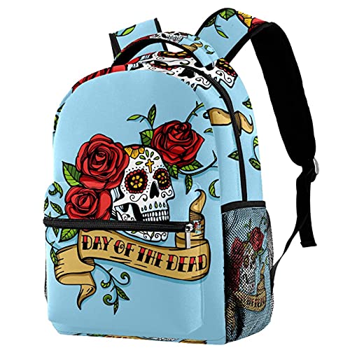 Sac à dos de voyage ergonomique motif tête de mort pour éviter le désordre des enfants