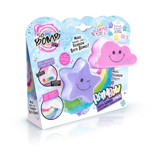 Canal Toys - So Bomb BBD 043- DIY Rainbow Scented Bath Bomb Kit, Stellen Sie Ihre eigenen duftenden und farbenfrohen Badebomben mit diesem Regenbogen-Set her, 2er Pack, mehrfarbig