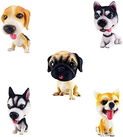 Handmade childhood memory BobbleHead Dogs Car Dash Puppy for Car Vehicle decoration rocking head dog made by superior Natural Resin Husky Lying 1PC image 3