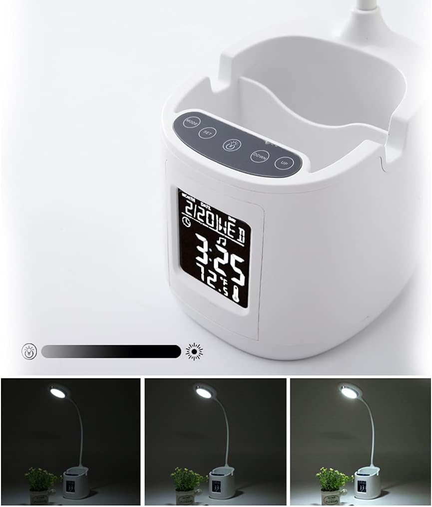 1 Piece LED Desk Light with Pen Holder Desk Lamp for Computer Desktop White Rechargeable Eye-Caring for Home Office Dorm small side table lamp for bedroom modern with usb ports touch for bedroom touch