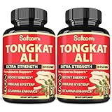 2 Packs_120Capsules - 9 in 1 Tongkat Ali Root Extract 200:1 Equivalent to 3450mg. Support Strength,...