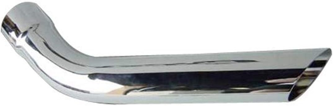Pypes Performance Exhaust EVT59 Exhaust Tip, Hockey Stick Tips, Short, Slip-On, 2.5 in Inlet, 2.5 in Round Outlet, 15.75 in Long, Single Wall, Cut Edge, Angled Cut, Stainless, Polished, Pair