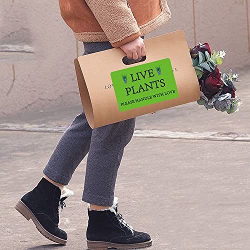 Green Live Plants Stickers 2X3 Inch Please Handle With Love Stickers Thank You Shipping Labels For Shipping Handling,Warehouse,Pallet,Garden Centers,Landscaping,Nurseries300 Pcs Per Roll #TOP5