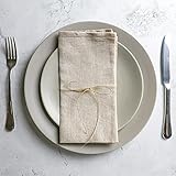 Asix Home Beige Plain Soft Cotton Table Napkins 12 Pcs | Natural Cotton Dinner Lunch Table Linen...