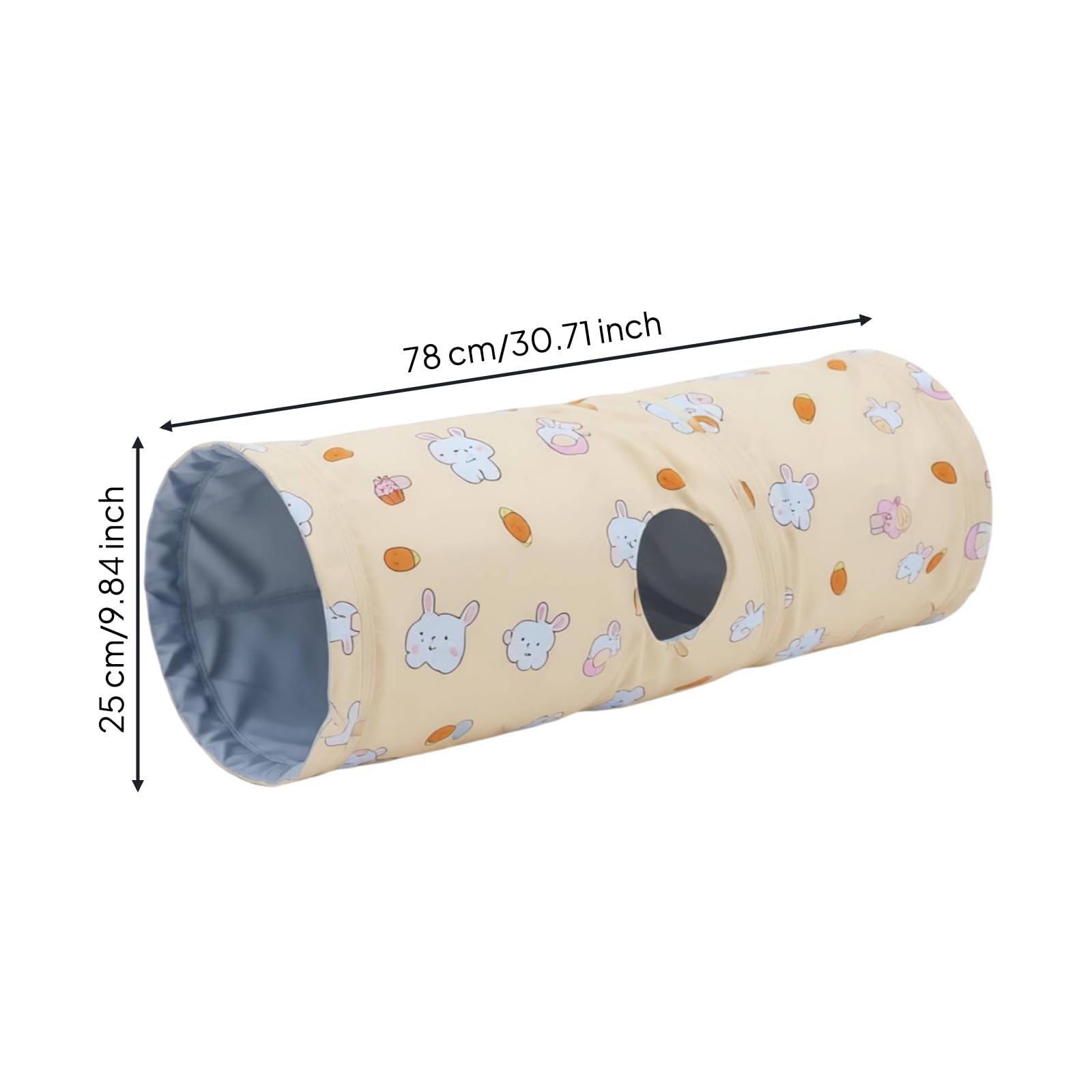 Lit Tunnel Rembourré Tunnel Jeu Moelleux Cachette pour Chats, Repos, Maison, M-78 25 25CM, Tunnel De Refroidissement pour Lapin