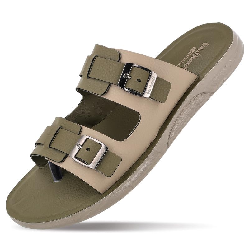 Image of WALKAROO Men's Slip-On Sandals|Soft Cushion Footbed, Adjustable Dual Buckle Straps, Lightweight PU Sole, Anti-Slip Casual Sandals|Casual Wear, Office Casual, Travel, Outdoor&All day use Sandal|WGR53179