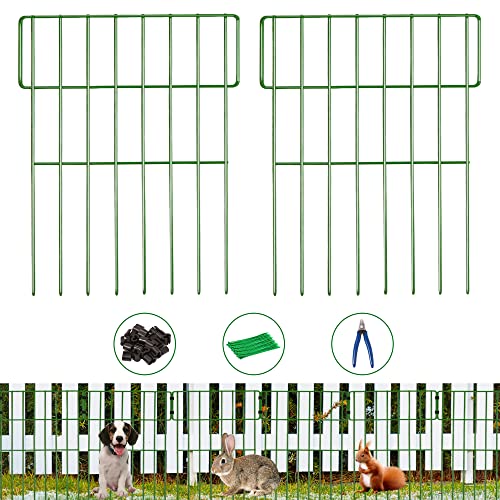 25 Pack Animal Barrier Fence, 1.52in Spike Spacing No Dig Fence 27ft(L) x 17inch(H) Rustproof Metal Defense Fence Border, Dog Rabbits Blocker Fence for Outdoor Yard, with Cable Ties and Cutting Plier