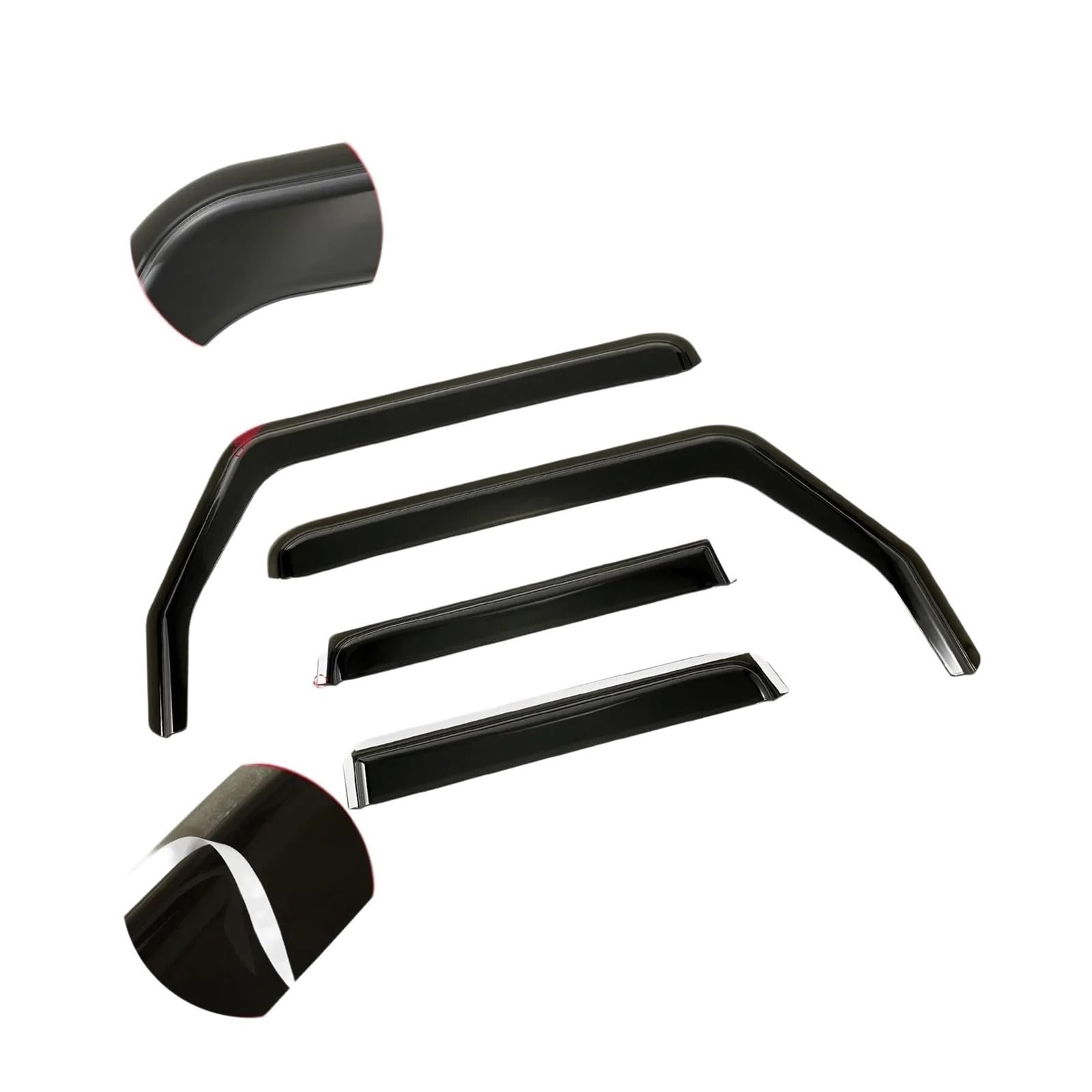 Compatibile per Jeep Wrangler JK 2007-2018 2/4 porte Deflettore finestrino laterale Esterno Scudo meteorologico Rifugi Vento Pioggia Ombra Visiera Guardia(4Pcs)
