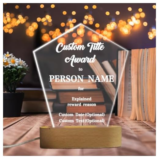 Ozinna Targa personalizzata per premi trofeo per attività, in acrilico, per premi trofei aziendali, targa di riconoscimento, regali per partner commerciali (trasparente)