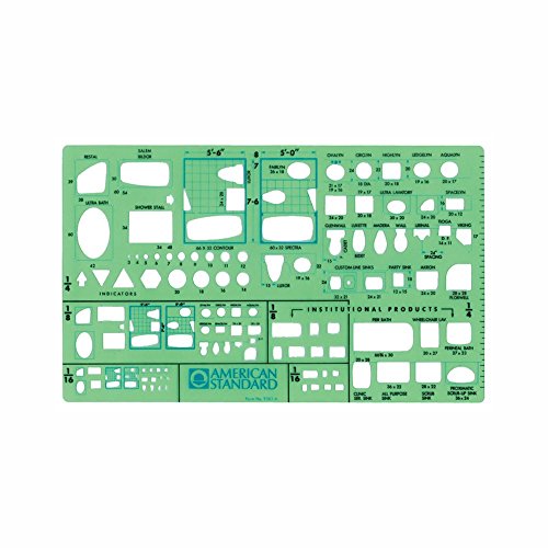 Timely Plumbing Plan View Template, 1/16 inch Scale (9383TA)
