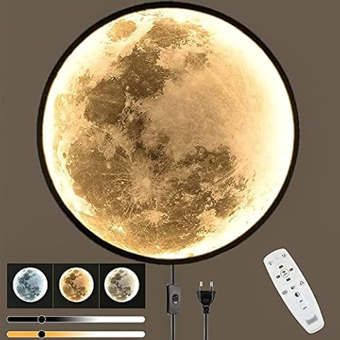 Aplique de Pared de Luna Dimerizable con Control Remoto Cover