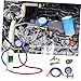 Cabilock Manifold Gauge Set Automotive Refrigeration Tool with Assorted Color Hoses for and Diagnostics of Systems