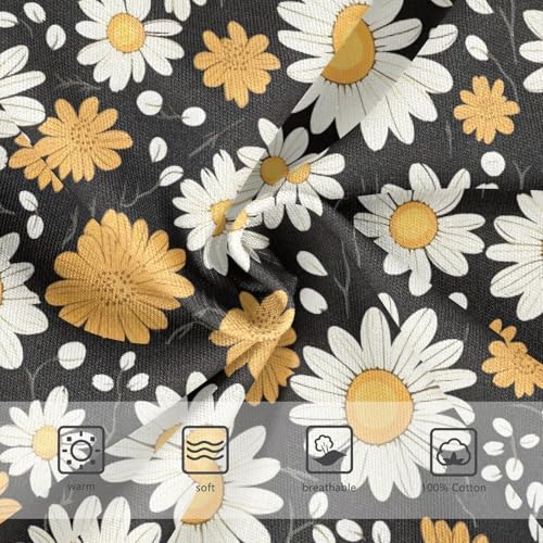 ODAWA Daisies Black Retro Soft Toddler Cotton Underwear Tagless Toddler Boys Underwear 2T3