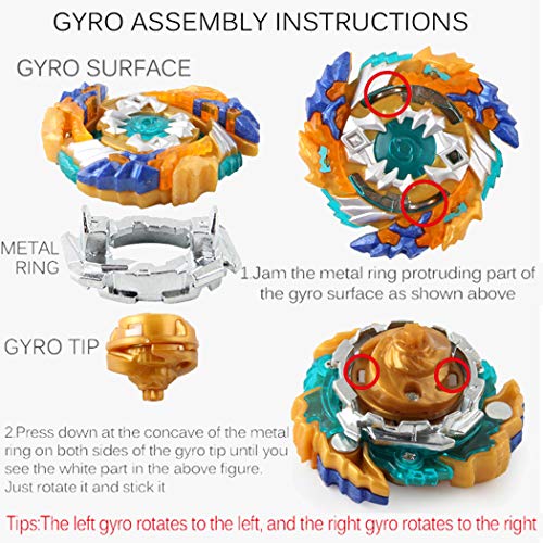 PWTAO Bey Burst Battle Case Toy Set 4 Pieces Gyro 1 Blade Burst Starter with Battle Stadium for Spinning Top Game Great Birthday Gifts for Boys Girls Kids - Thumbnail 6