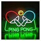 ネオンサイン LED PING PONG ネオンサイン 卓球 LEDライト 調光可能 USB電源 卓球愛好家向け パーソナライズされたスポーツシーン装飾 42cmx29cm