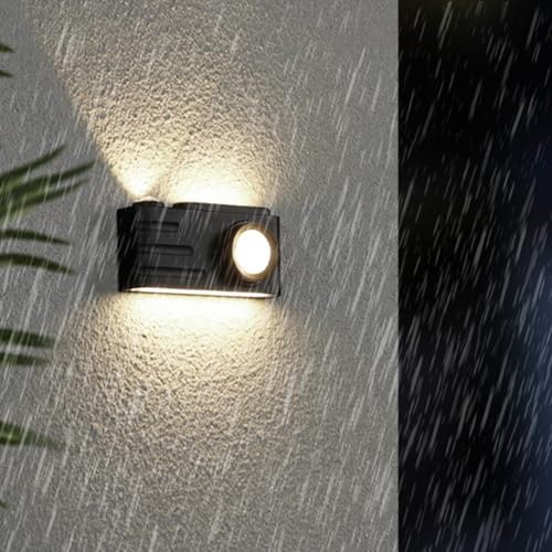 Lampe murale LED extérieur noir 18cm étanche lumière neutre rectangulaire