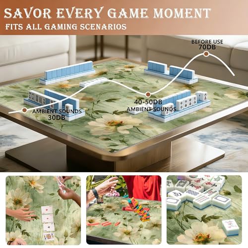 Tapete Mahjong vintage 33x33 pulgadas verde/beige miniatura 4
