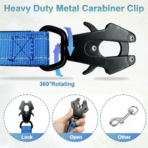 Strapazierfähige, freihändige Hundeleine mit Schnellverschluss-Karabiner und verstellbarem Bungee-Hundeleine, für Spaziergänge und Training, mit Auto-Sicherheitsgurt, 1,2–1,8 m, Aquamarin