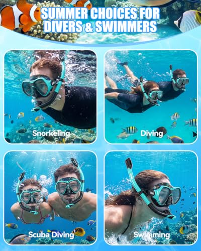 Equipo de Snorkel Aegend para Adultos con Máscara Colorida, Snorkel Seco y Bolsa de Malla miniatura 6