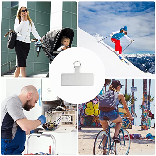 Phone Tether Patch, Universal Metal Phone Tether Tab With Spring Ring Lanyard Replacement Without Adhesive For Cell Phone (Silver) #TOP6