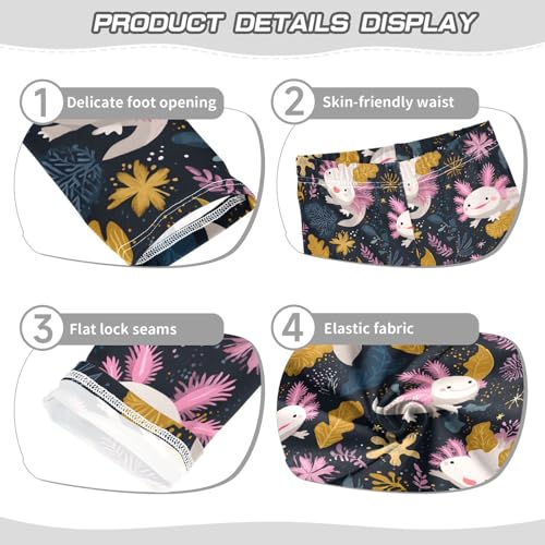 Axolotl Leaf Girls Leggings Soft Stretch Workout Yoga Dance Pants for Kids Casual Tights3