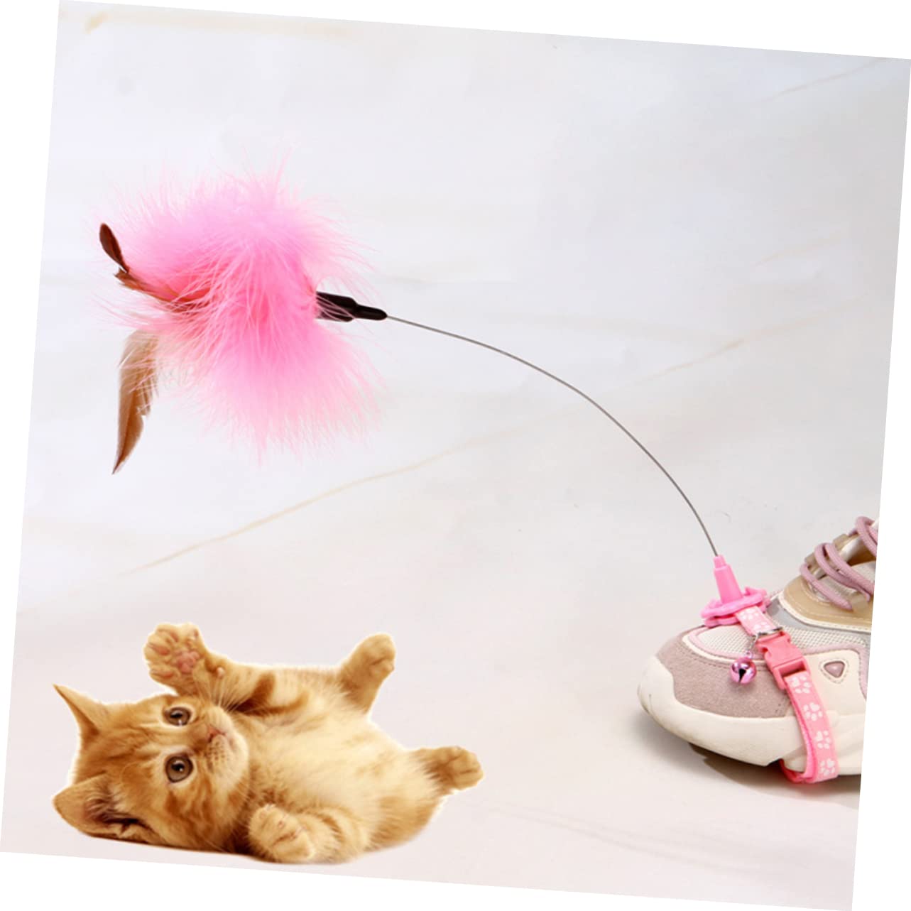 TOYANDONA 2 Pièces Plumes Interactif pour Chat de Teasing et Acier pour Éveiller Instinct de Chasse des