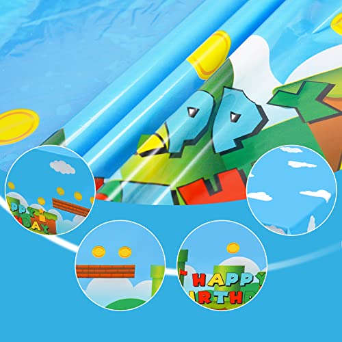 Lecinc 3 Pcs Video Games Party Tablecloth, Plastic Video Games Table Cover For Video Games Birthday Party Decorations Supplies, 86.6 X 51.2In #TOP5