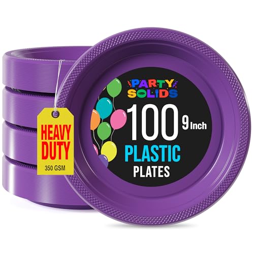 Exquisite Party Solids Purple Plastic Plates For Party 9