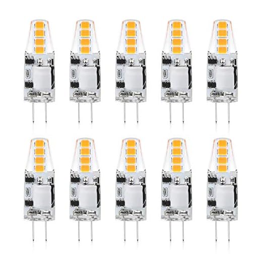 Reteck G4 1,5 W LED-lampor, 130 LM, ersätter 10 W halogenlampor, varmvita (2 900 K), ej dimbara, 12 V AC/DC, G4 LED-lampor, G4 LED-lampa, 10-pack