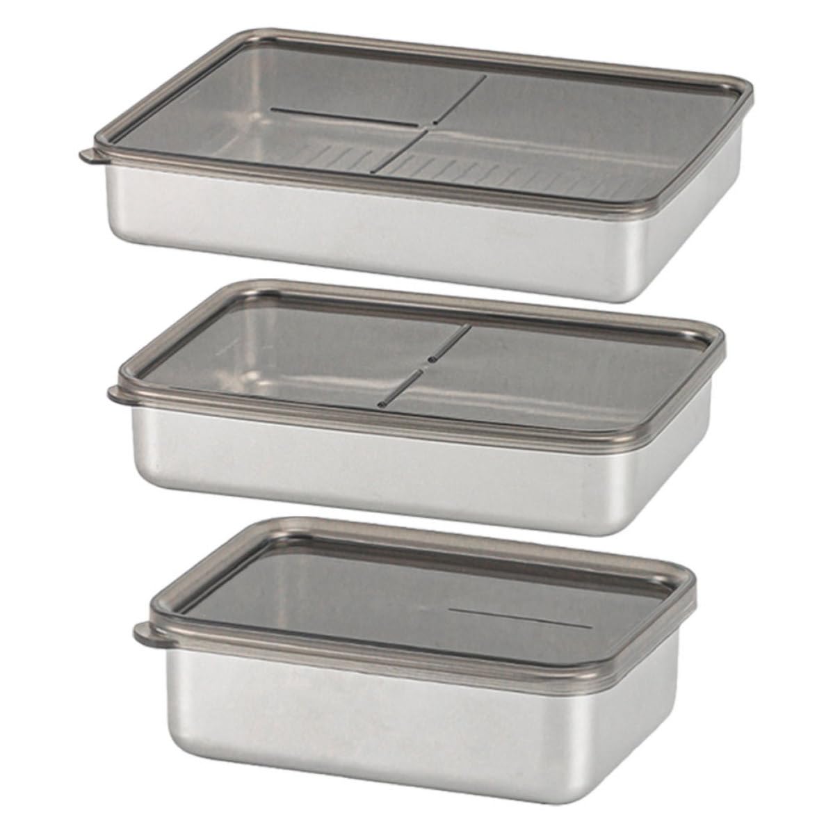 INOOMP 3 Piezas Contenedor de Alimentos para Refrigerador Apilable