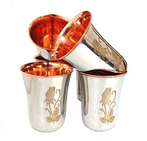 Set de 6 vasos de cobre hechos a mano miniatura 3