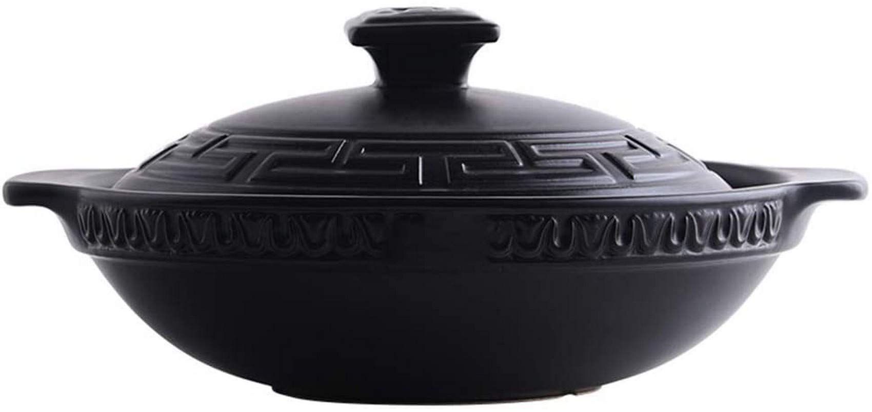 Casseruola a Basso Coperchio Casseruola Rotonda in Ceramica Casseruola Antiaderente con Coperchio Pentola Resistente al Calore Delizioso stufato Lento (1,6 l)