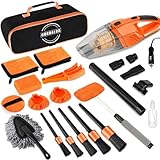 HORDALOR 17Pcs Car Cleaning Kit,Car Interior Detailing Kit with High Power Handheld Vacuum,Detailing Brush Set,Windshield Cleaning Tool,Microfiber Applicator,Towels,Complete Car Cleaning Supplies